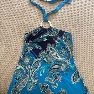 Boston Proper Blue Paisley Halter Top